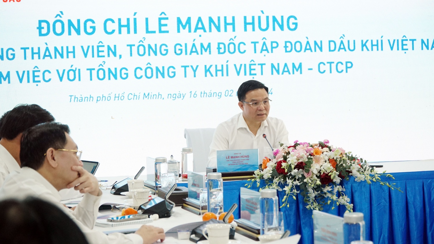 Chủ tịch HĐTV, Tổng Giám đốc Petrovietnam Lê Mạnh Hùng phát biểu chỉ đạo